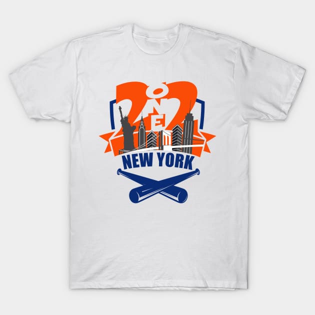 212 New York Baseball T-Shirt by AssortedRealitee